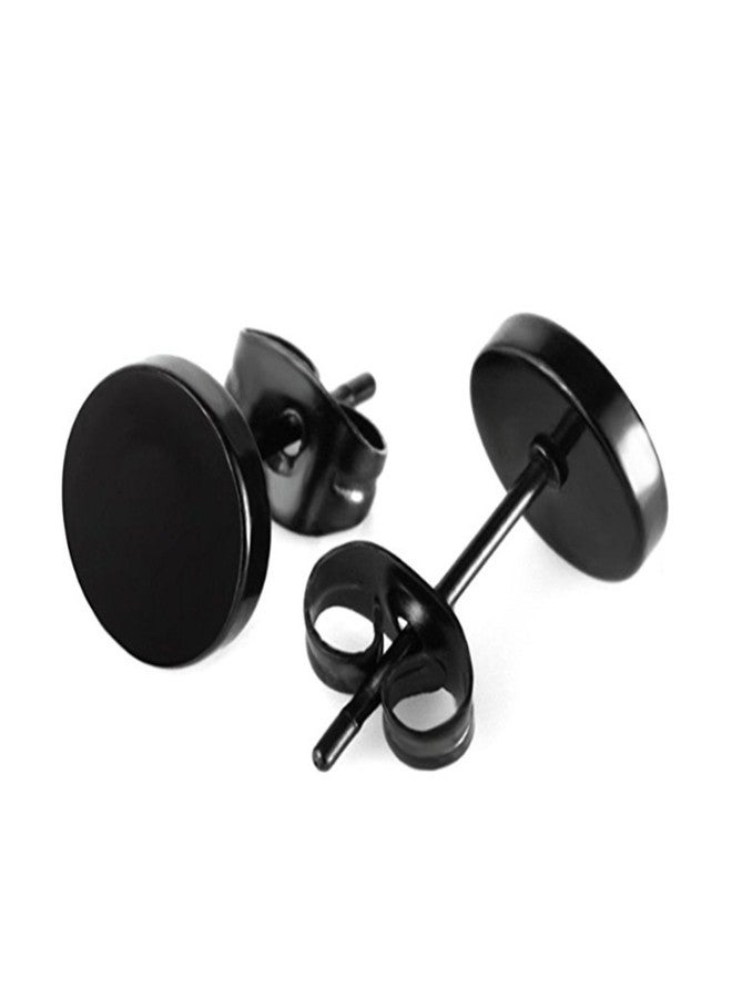 Peora 8 mm Stainless Steel Black Stud Earrings For Unisex - Image 3