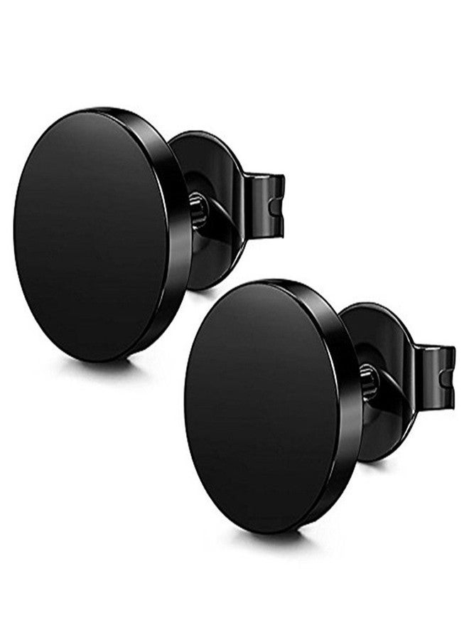 Peora 8 mm Stainless Steel Black Stud Earrings For Unisex - Image 1