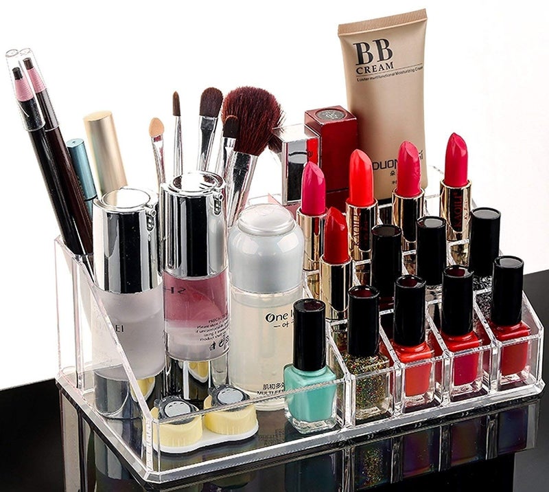 Nirvisha Multi Grid Makeup  Cosmetic Storage Organiser Acrylic Box - Image 2