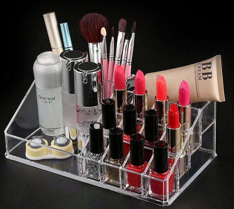 Nirvisha Multi Grid Makeup  Cosmetic Storage Organiser Acrylic Box - Image 1