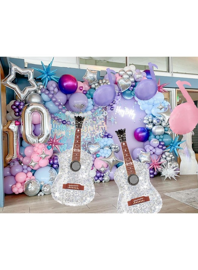 CYMYLAR Pink and Purple Music Note Party balloons,Guitar Balloons,Disco ball balloons for Concert Music/Eras Party Decoration  - Image 5
