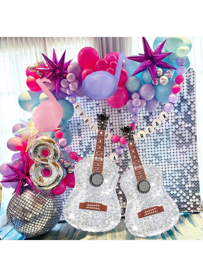 CYMYLAR Pink and Purple Music Note Party balloons,Guitar Balloons,Disco ball balloons for Concert Music/Eras Party Decoration  - Image 4