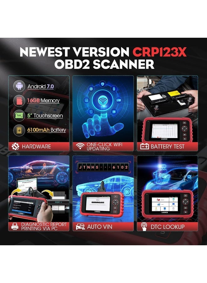 Launch LAUNCH CRP123X OBD2 Scanner for Engine Transmission ABS SRS Diagnostics  - Image 2