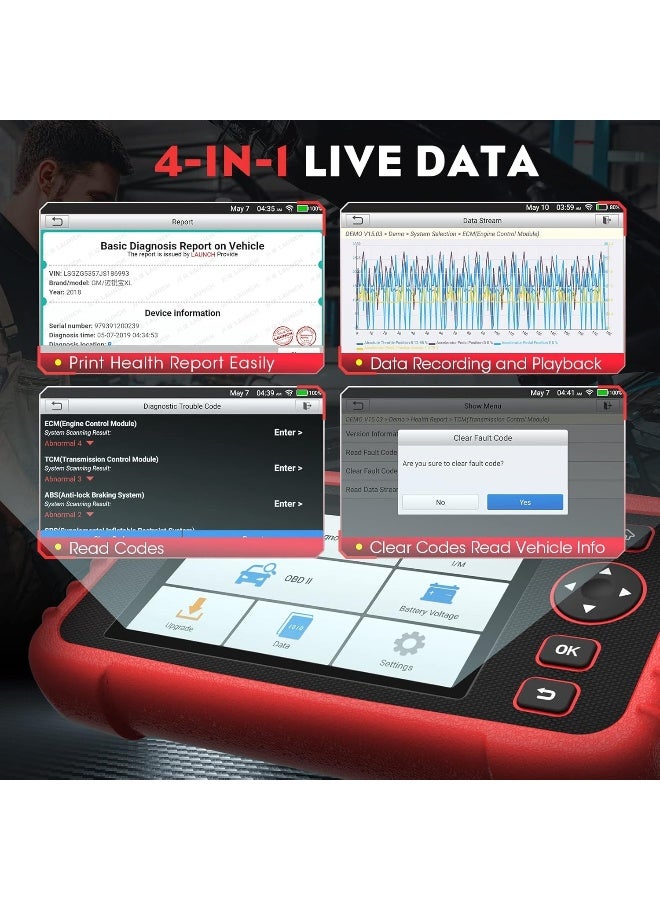 Launch LAUNCH CRP123X OBD2 Scanner for Engine Transmission ABS SRS Diagnostics  - Image 3
