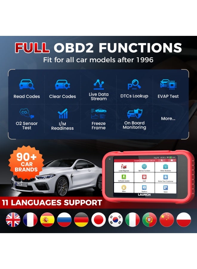 Launch 2026 Launch CRP123E V3.0 OBD2 Multi-brand Auto Diagnostic Case, 4 Systems with (ABS SRS Transmission Motor) +7 Resets (EPB Oil SAS BMS ABS DPF Accelerator), AutoVIN WiFi Update - Image 4
