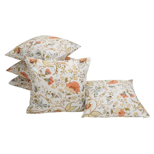 Clasiko Cotton Cushion Covers Set of 5; 24x24 Inches; Floral Fantasy - Image 3