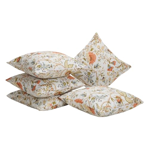 Clasiko Cotton Cushion Covers Set of 5; 24x24 Inches; Floral Fantasy - Image 2