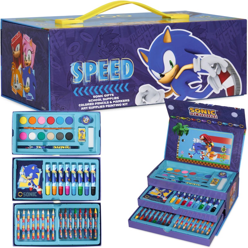SONIC THE HEDGEHOG Colored Pencils Art Supplies Kids Drawing Kit School Supplies Set Coloring Painting Drawing Pencils Crayons Gifts for Boys - Image 1