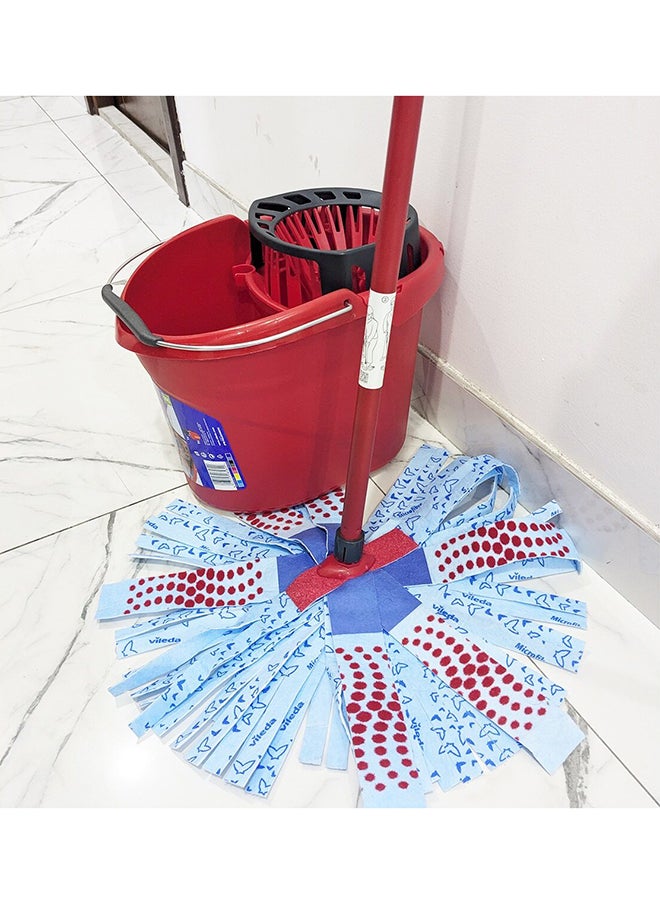Vileda - Vileda Bucket And Wringer 26 x 37.5 x 26.5 Cm + 3action Supermocio Floor Mop 14 X 7 X 157 Cm - Image 1