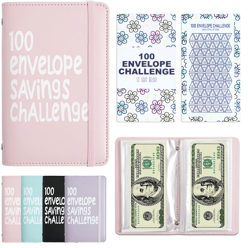 APMFHO 100 Days Money Saving Challenge Coin Envelope Budgetstorage Book, Money Saving Binder, Easy and Fun Way to Save $10,000 or $5,050, Money Saving Challenge with Family, Friends, Bestie - Image 1