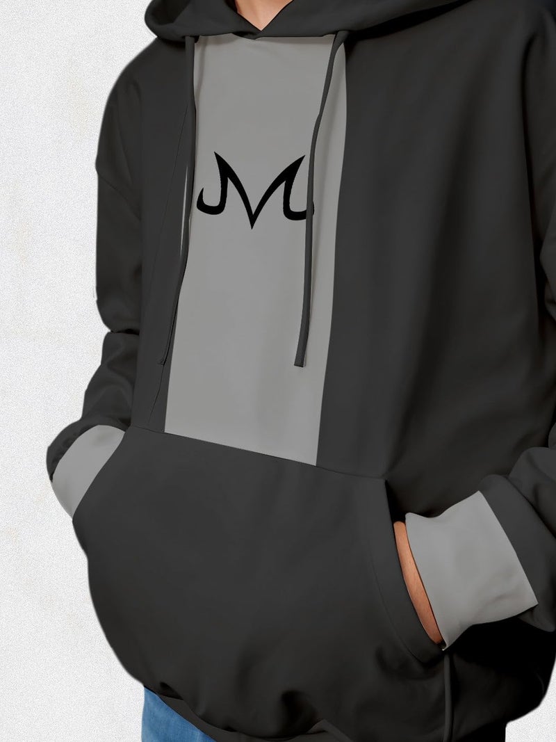 crazymonk Men's Cotton Printed Full Sleeve Oversized Ultra Ego Hoodie - Steel Grey - S Size - Image 5