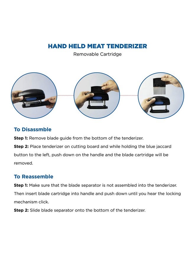 Jaccard Jaccard 45-Blade Meat Tenderizer, Simply Better Meat Tenderizer, Stainless Steel Columns/ Removable Cartridge, NSF Approved, Black  - Image 3