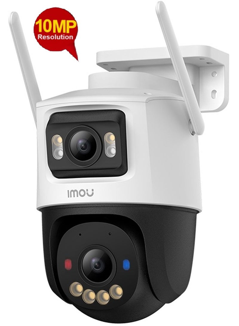IMOU Cruiser Dual 2 10MP Outdoor Security Camera, Dual-Lens 5MP+5MP (Fixed & PTZ), Wi-Fi 6, Smart Color Night Vision, AI Human & Vehicle Detection, Two-Way Audio, IP66 Weatherproof, Red-Blue Active Deterrence Siren, Supports 512GB MicroSD - Image 1