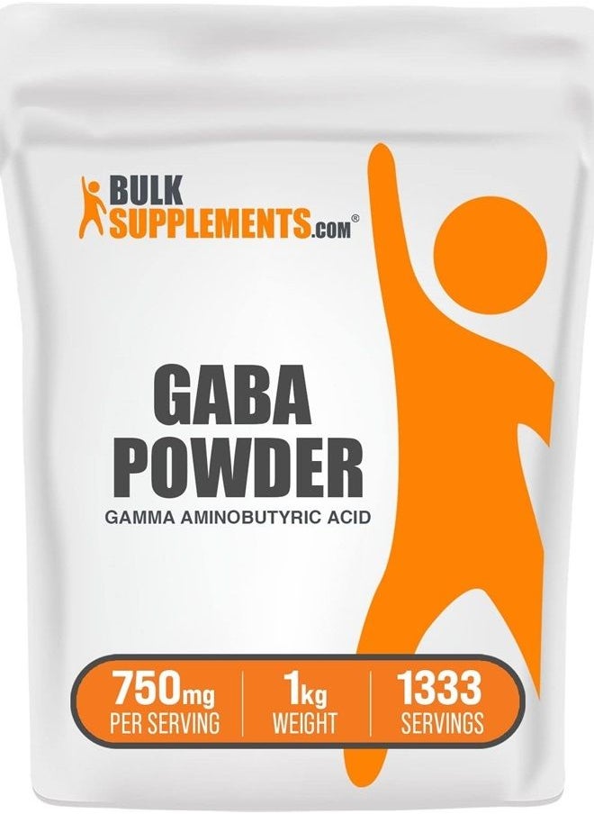 BULKSUPPLEMENTS.COM - Gamma Aminobutyric Acid Powder - GABA Calm - GABA 750mg - GABA Supplements - GABA Powder - Focus Aid & Stress Supplements - 750mg per Serving (1 Kilogram - 2.2 lbs) - Image 1