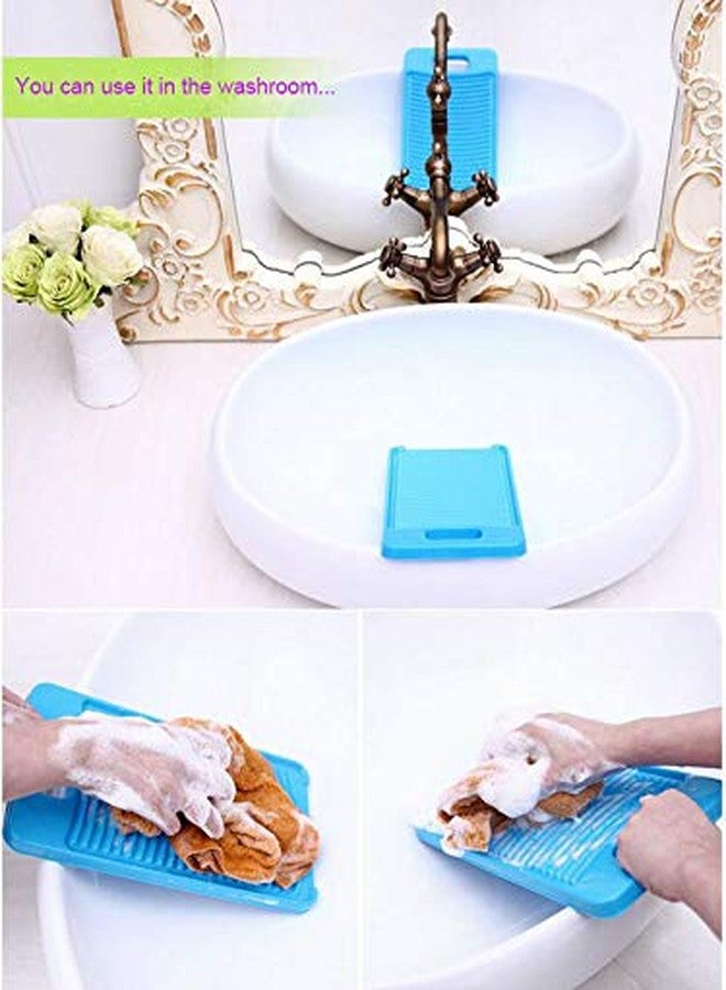 JWCE Washing board mini washboards plastic wash board for baby cloth small Items cloth diapeers used in bathroom sink small basin lightweight travelling(Pink) - Image 3