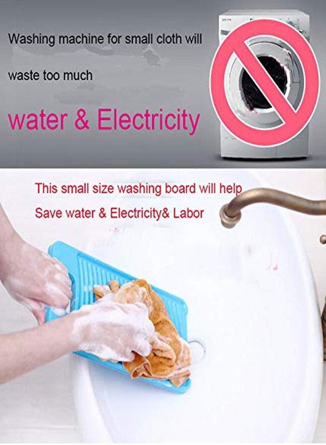 JWCE Washing board mini washboards plastic wash board for baby cloth small Items cloth diapeers used in bathroom sink small basin lightweight travelling(Pink) - Image 2