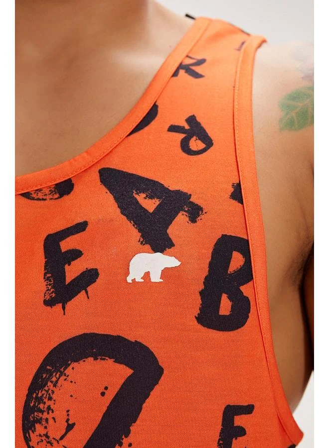 Bad Bear Bling Orange Men's Tank Top.