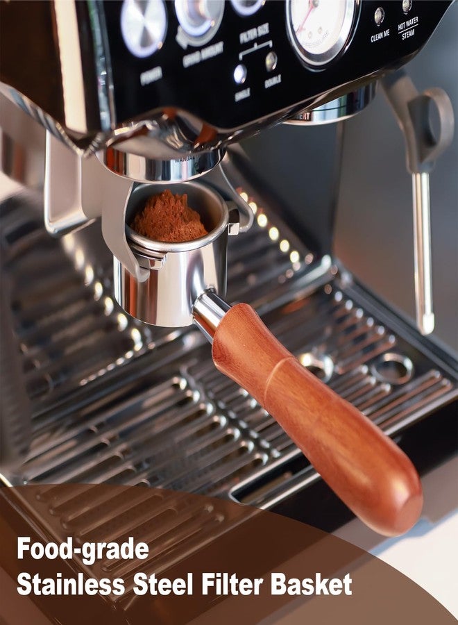 ميون حامل فلتر قهوة MEION بدون قاعدة، مقاس 54 مم، متوافق مع ماكينات Breville Barista Express وSage وBarista Pro وBES870XL وBES878 وBES880، حامل فلتر قهوة إسبريسو مع سلة فلتر سعة 18 غرام وشاشة قرص القهوة - Image 2