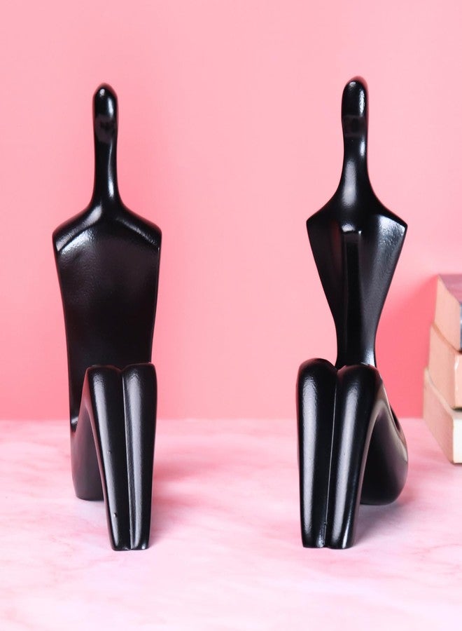 Loosebucket®Affectionate Couple Art Aluminium Sculpture, Passionate Love Statue Romantic Metal Ornament Figurine Home & Office Decoration, Book Holder (Set of 2) - Image 1