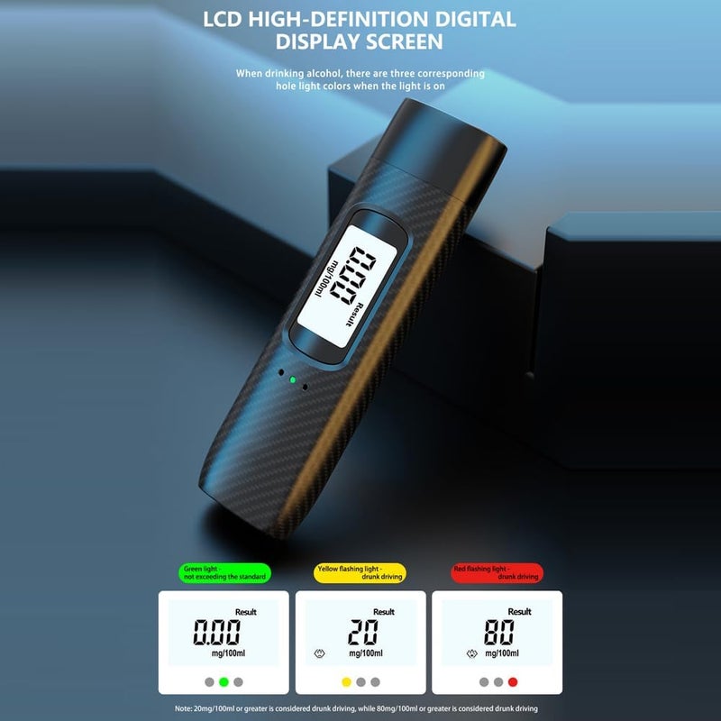Irfora Portable High Precision Breathalyzer Alcohol Tester with USB Rechargeable and Voice Alarm - Image 5