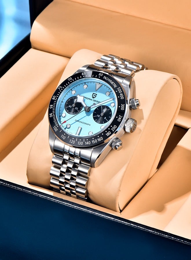 PAGANI DESIGN Panda Dial Men's Chronograph Watches Japan VK64 Movement Stainless Steel 100M Waterproof Men Fashion Casual Watch - Image 4