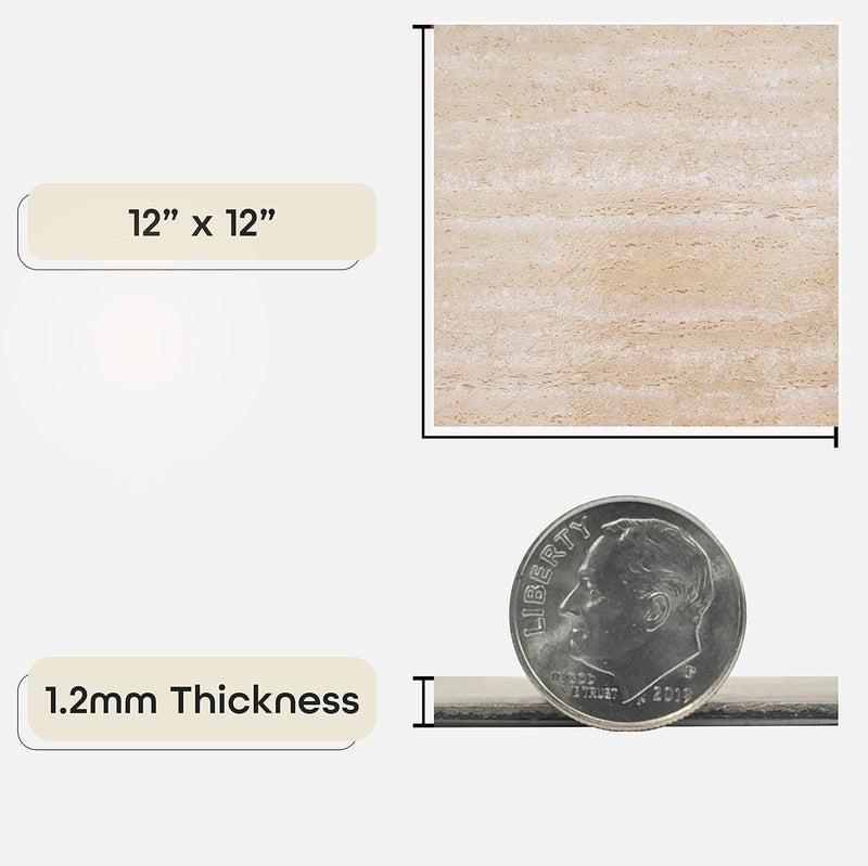 Achim Home Furnishings FTVMA42520 Nexus 12-Inch Vinyl Tile, Marble Travatine, 20-Pack,Spanish Clay, 12"W x 12"L x 1.2mm T - Image 3