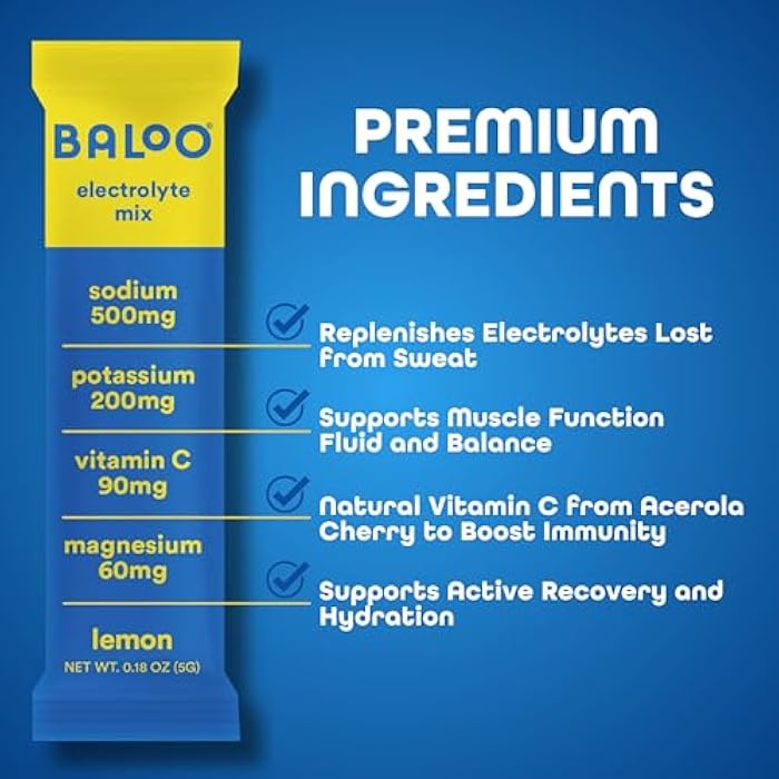 Baloo Clean Electrolytes Powder Packets - No Added Sugar - Hydration Packets with Real Fruit & Unrefined Sea Salt - Magnesium, Potassium & VIT C for Daily Clean Hydration - Variety Pack - 15ct - Image 3