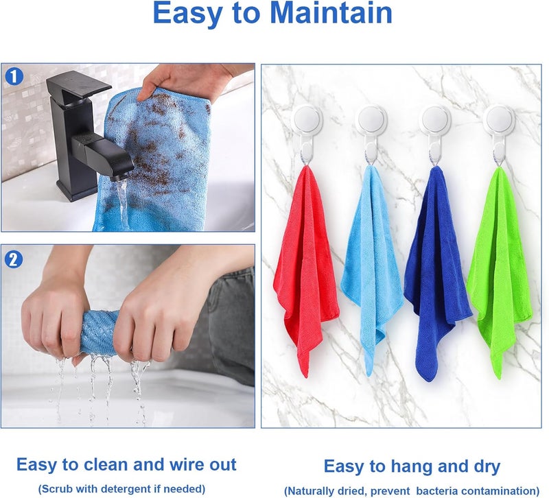 ovwo 12Pcs Premium Microfibre Cleaning Cloth Set - Highly Absorbent and Reusable - Image 5