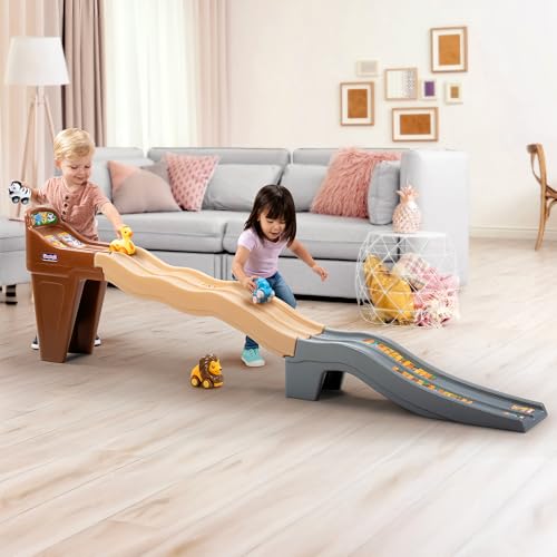 Simplay3 Safari Adventure Race Track Dual Lane Toddler Racetrack Car Ramp Toy for Indoor or Outdoor Play 4 Toy Animal Cars Included Made in USA - Image 5