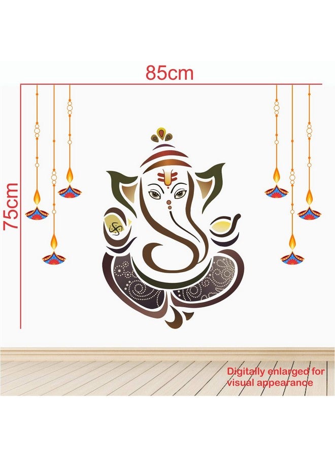 StickMe Vinyl 'shree Ganesh - Ganesha Ganpathi Colourful Wall Sticker' -Sm081 (85Cm X 75 Cm), 1 Piece Multicolour, Religion, Self Adhesive, Floor, 850 Mm) - Image 3