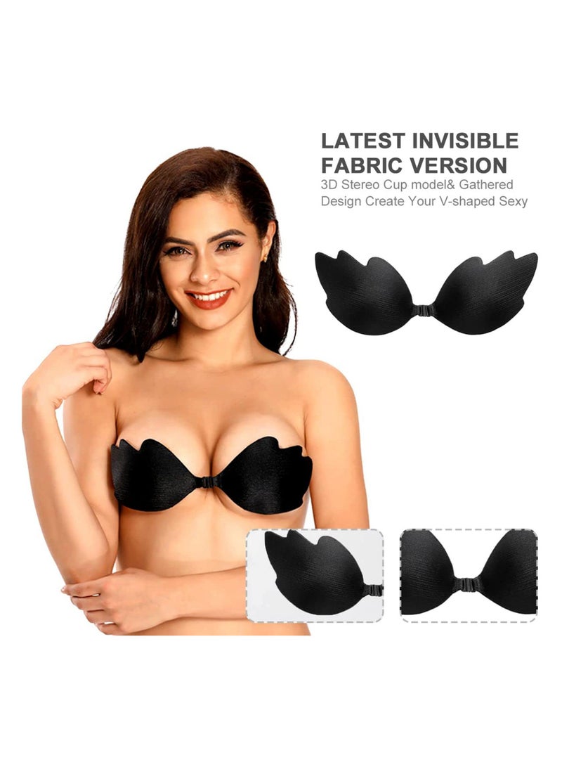 SOLARAE Strapless Push Up Bra, Adhesive Bra, Push up Backless Reusable Silicone Covering Nipple Bras, Invisible Sticky Bra Front Clasp Lift Bra Nipple Covers - Image 5