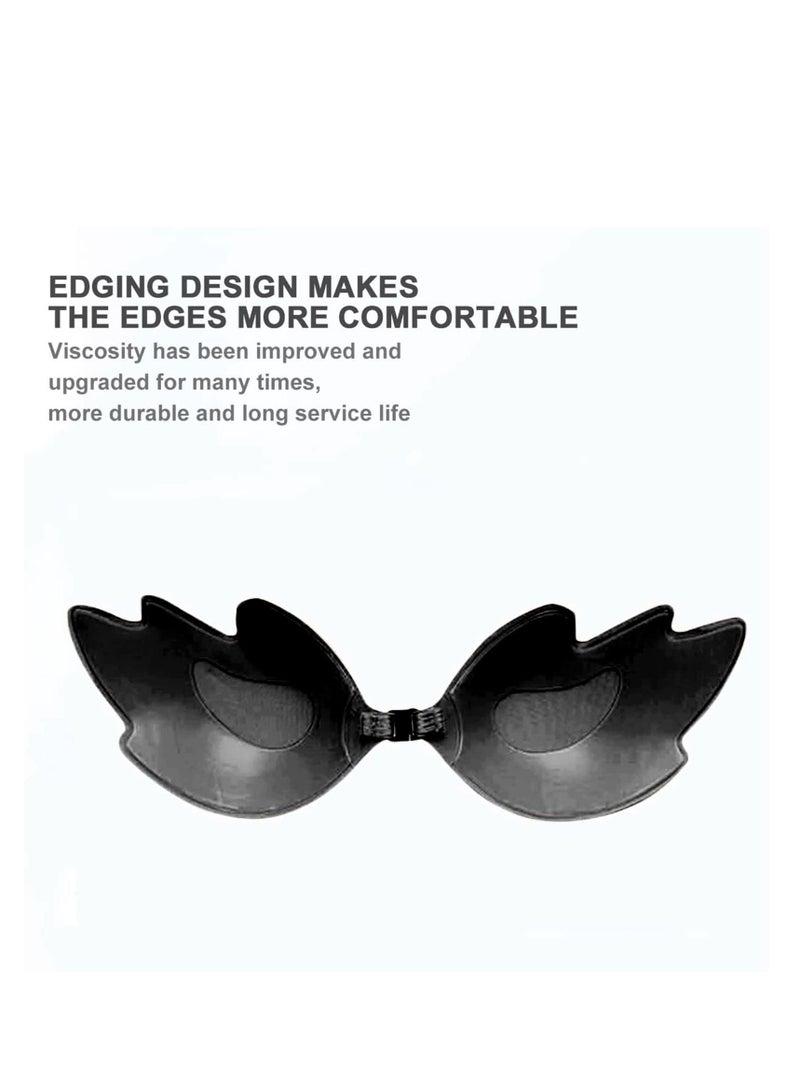 SOLARAE Strapless Push Up Bra, Adhesive Bra, Push up Backless Reusable Silicone Covering Nipple Bras, Invisible Sticky Bra Front Clasp Lift Bra Nipple Covers - Image 3