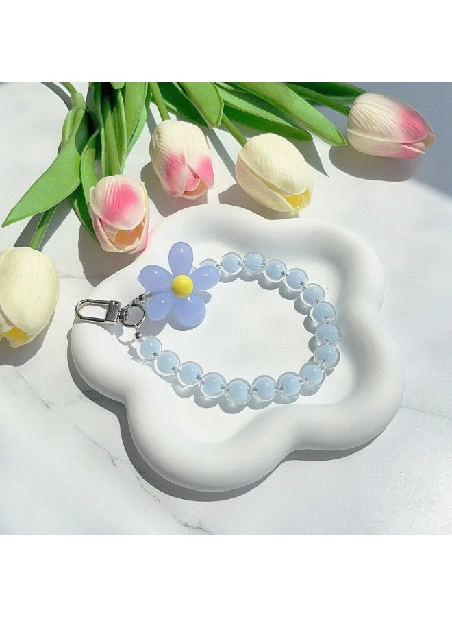 NIBEMINENT Beaded Phone Lanyard, Anti Lost Removable Wrist Strap, Candy Color Bracelet Pendant, Phone Keychain Lanyard