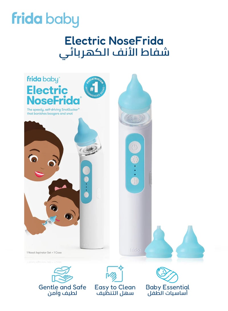 fridababy Electric NoseFrida | Baby Nasal Aspirator | Rechargeable Mucus Sucker with 3 Suction Levels | BPA-Free Silicone Tips | Easy-to-Clean & Hygienic | Congestion Relief - Image 1