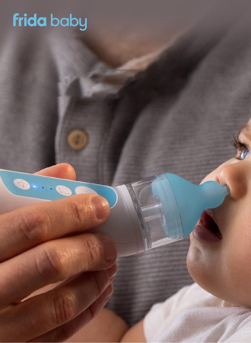 fridababy Electric NoseFrida | Baby Nasal Aspirator | Rechargeable Mucus Sucker with 3 Suction Levels | BPA-Free Silicone Tips | Easy-to-Clean & Hygienic | Congestion Relief - Image 2