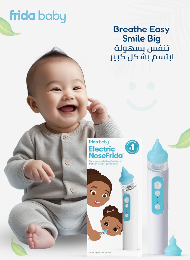 fridababy Electric NoseFrida | Baby Nasal Aspirator | Rechargeable Mucus Sucker with 3 Suction Levels | BPA-Free Silicone Tips | Easy-to-Clean & Hygienic | Congestion Relief - Image 4