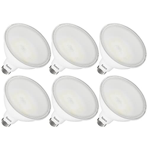 Sunco Lighting Sunco 6 Pack Outdoor Flood Light Bulbs, PAR38 LED Flood Lights Waterproof, 1800 LM, 15W (150W Equivalent), 5000K Daylight, Dimmable, E26 Base, Wet Rated UL. - Image 1