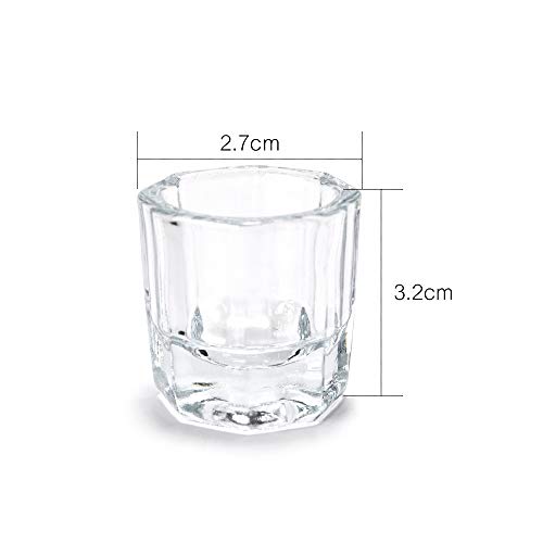 ConStore 2PCS Glass Crystal Dappen Dish with Lid Mini Bowl Cups Nail Art Tools Clear Nail Art Equipment for Mixing Liquid Powder - Image 5