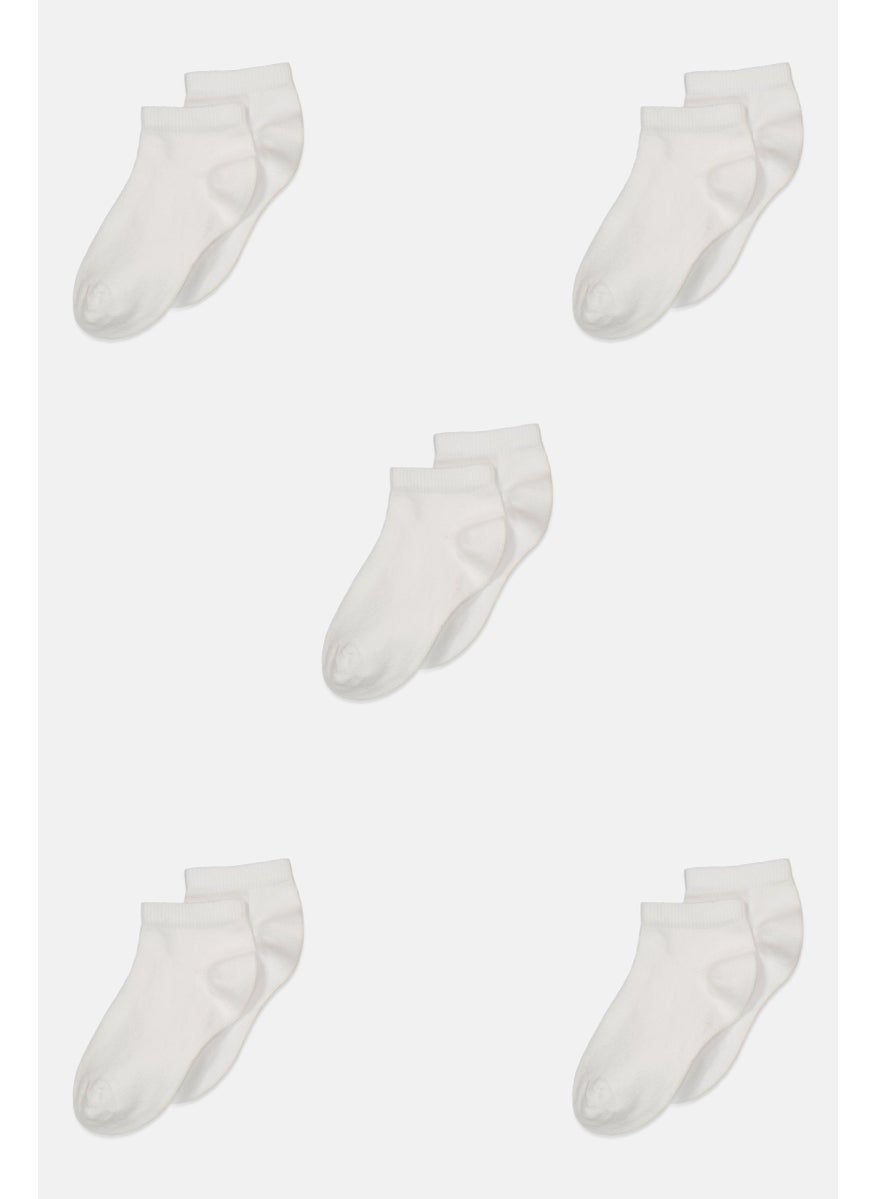 RBX - Toddlers Girl 5 Pair Solid Socks, White - Image 1