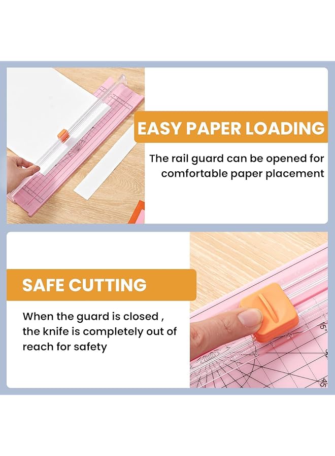 erorex Paper Cutter A4 Size Paper Slicer With Automatic Security Safeguard Portable Straight Edge Cutter For Photo Cards Kraft Paper Label And Coupon Paper Trimmer Scrapbooking Tool - Image 5