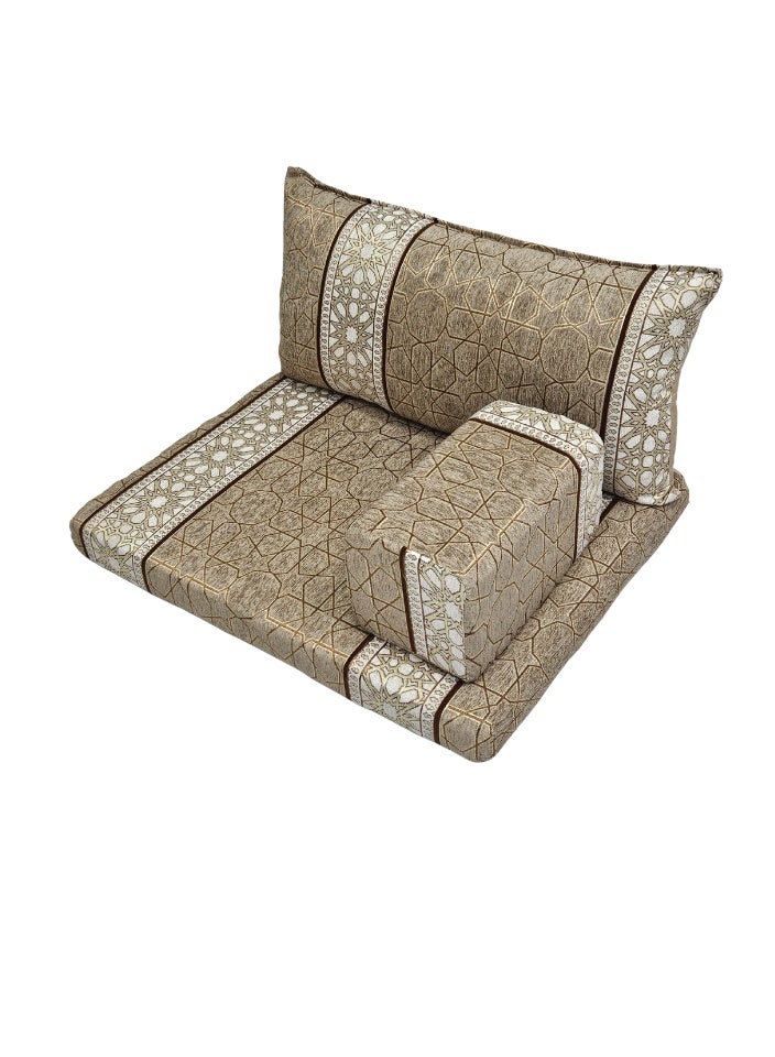 سمارت هوم طقم جلسة أرضية فاخر ٤ في ١ – مجلس عربي تراثي قماش مخمل ناعم، طقم ٤ قطع | ديكور عربي | جلسات خارجية وداخلية - الطقم يتكون من ( مرتبة أرضية و مسند ظهر عريض و ذراع جانبي و مخدة جانبية ) الطقم يناسب كل انواع المجالس والخيم والجلسات الداخلية والخارجية - Image 4