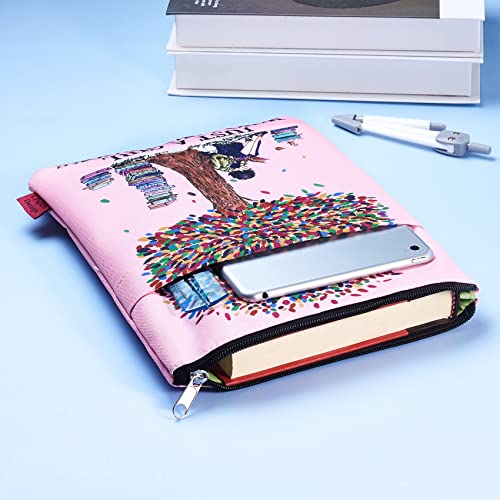 LParkin Just A Girl Who Loves Books, Zipper Book Cover, Gift for Nerd Book, 11" x 8.5", Washable Fabric - Image 2