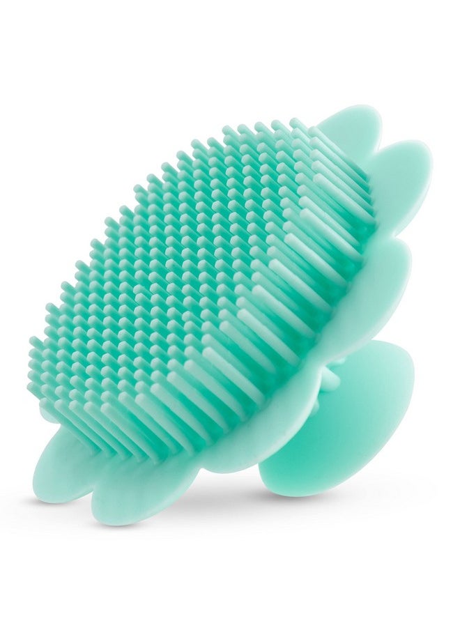 Luvlap - Baby Silicone Shower Brush Baby Bath Scrubber Bath Loofah For Babies Exfoliating Bath Brush Scalp & Body Scrubber Silicone Loofah Body Scrubber Baby Bath Brush (Green) - Image 1