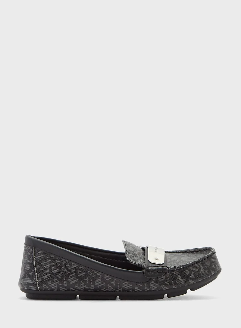 DKNY Crystal Logo Loafers