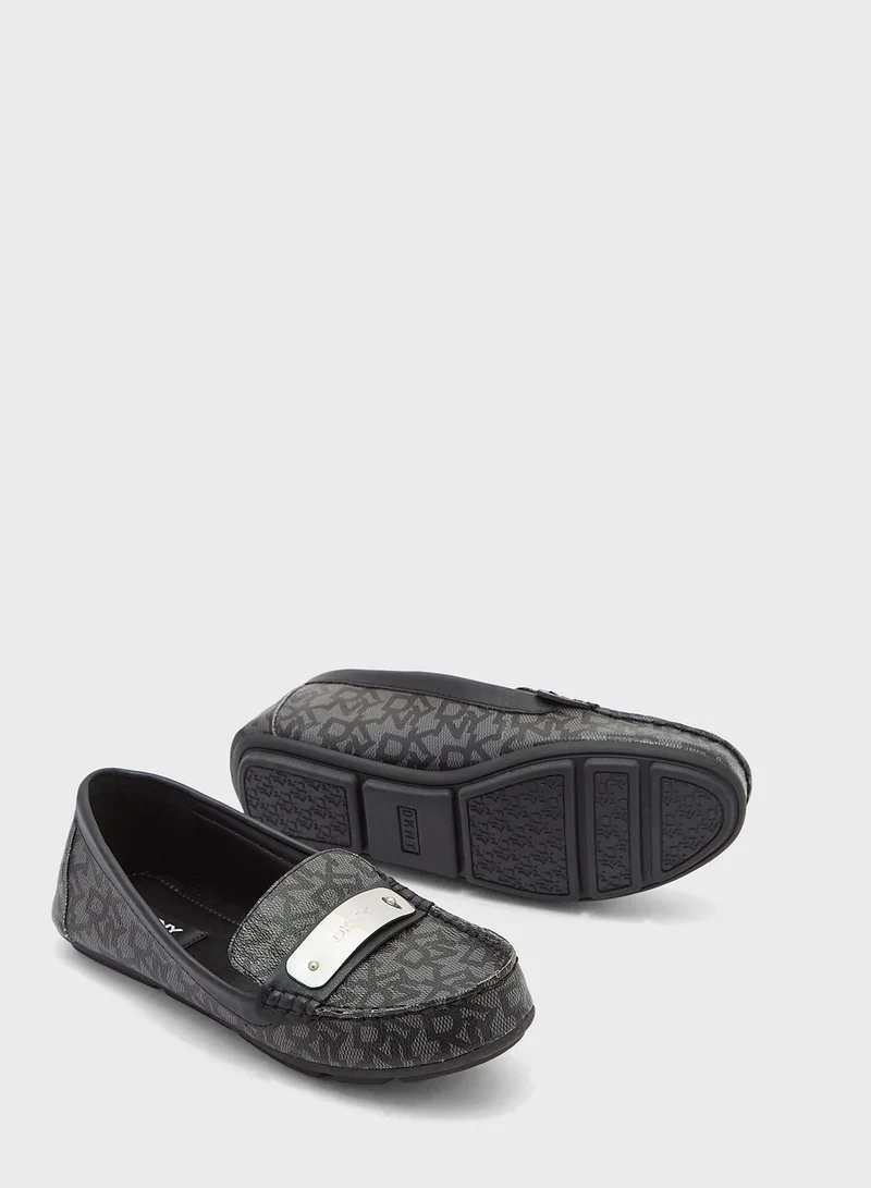 DKNY Crystal Logo Loafers