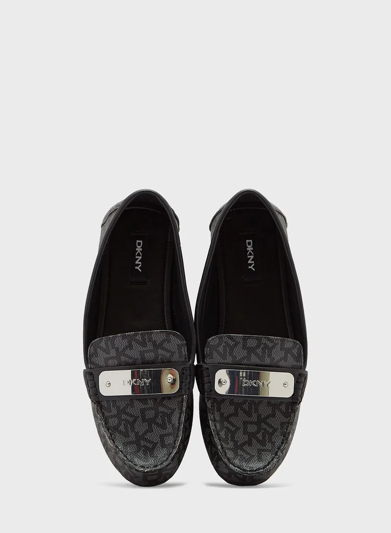 DKNY Crystal Logo Loafers