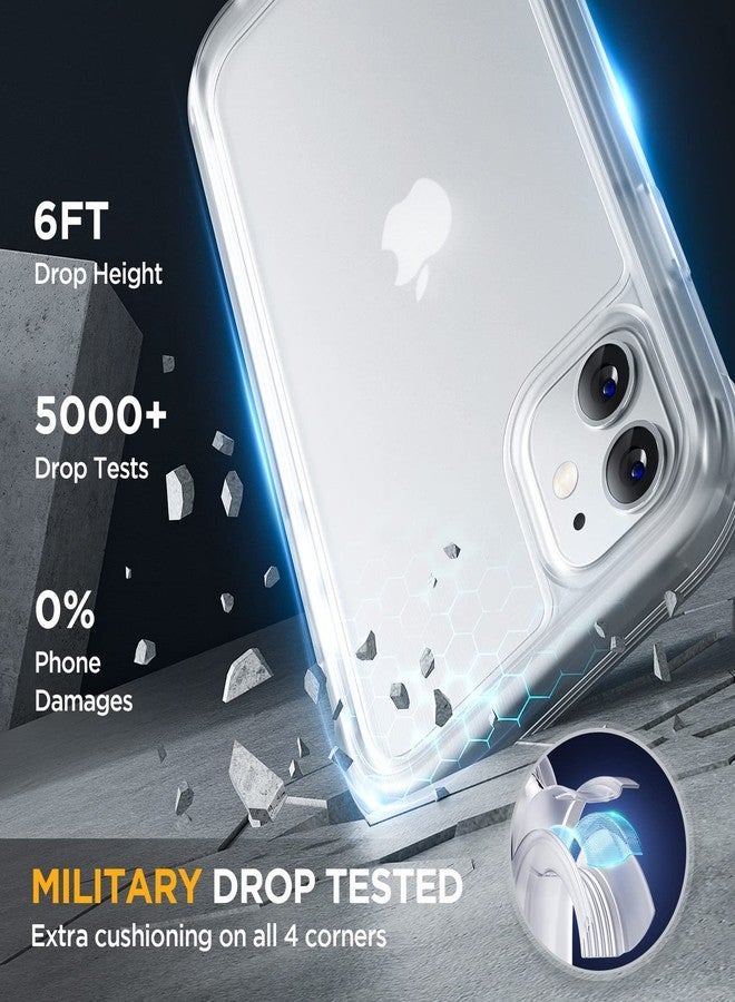 Miracase Glass Series Design for iPhone 11 Case 6.1 Inch 【2023 New】 Full Body Case with Built-in 9H Tempered Glass Screen Protector, Shockproof Bumper Case for iPhone 11 Cover (Matte Clear) - Image 4