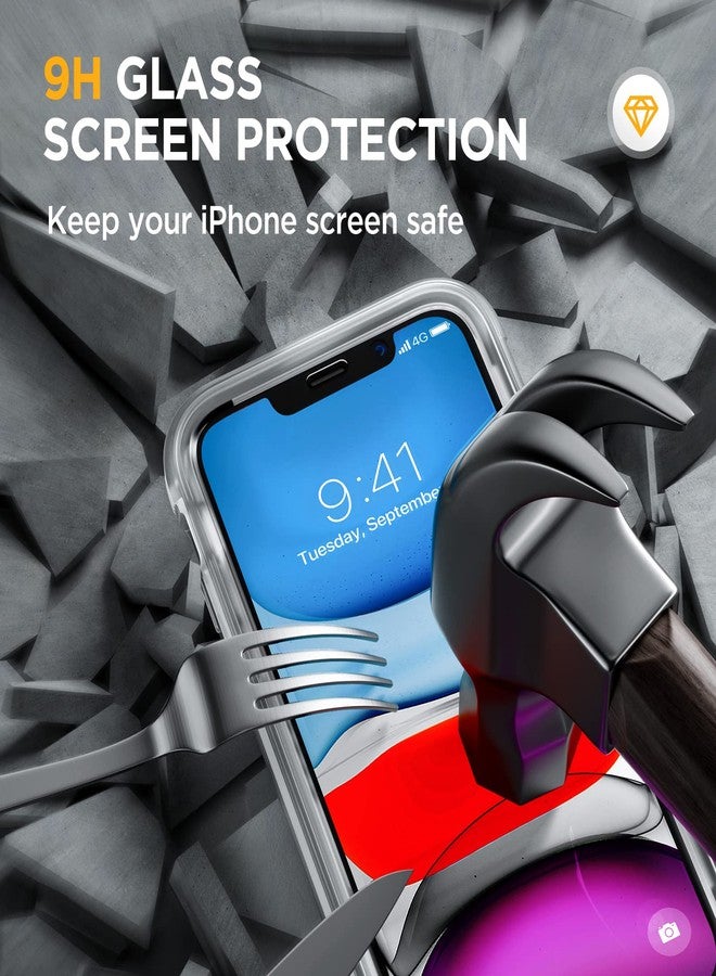Miracase Glass Series Design for iPhone 11 Case 6.1 Inch 【2023 New】 Full Body Case with Built-in 9H Tempered Glass Screen Protector, Shockproof Bumper Case for iPhone 11 Cover (Matte Clear) - Image 5