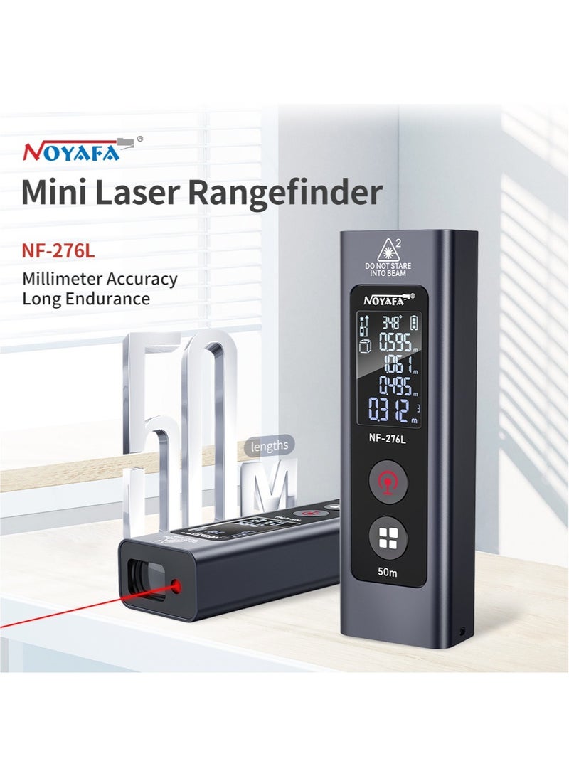 NOYAFA Digital Laser Distance Meter Type-C Charging 50m/165ft Range ±1.5mm Accuracy Handheld Laser Measure LCD Mini Rangefinder Distance/Area/Volume/Pythagorean Measuring Tool Unit Switching - Image 1