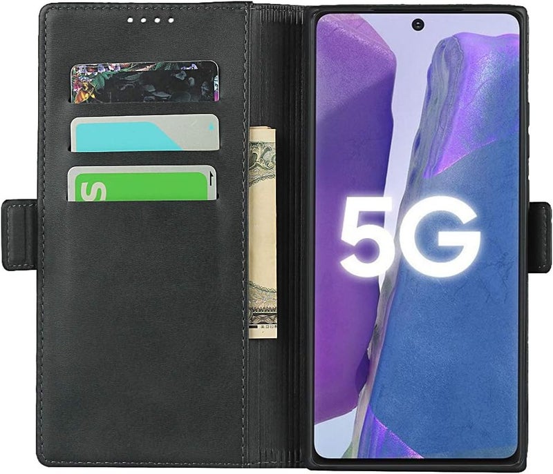 iCoverCase for Samsung Note 20 Case, PU Leather Wallet Case with Card Holder [Built-in Magnet] Shockproof Protective Flip Cover for Samsung Galaxy Note 20 - Dark Gray - Image 3